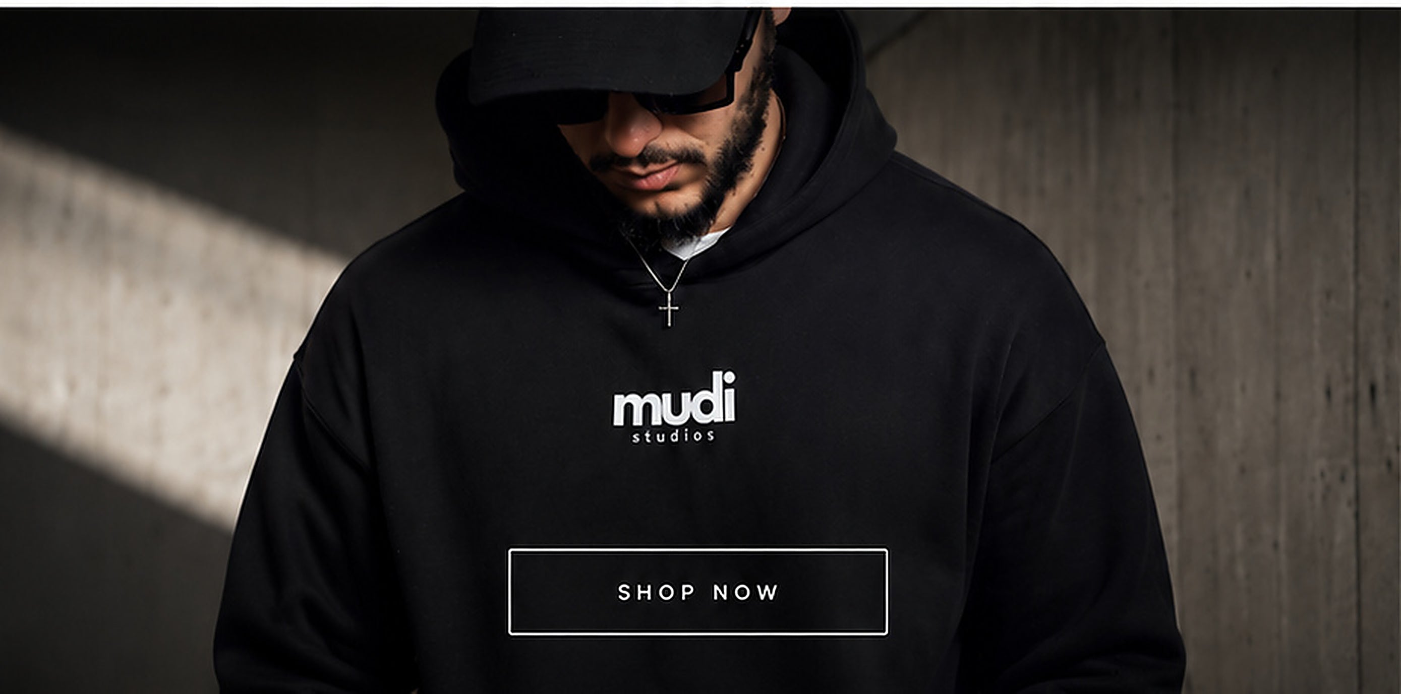 Mudi Studios Original black hoodie campaign